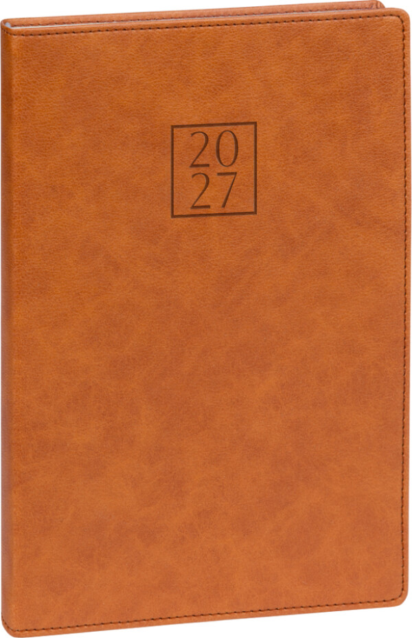 NOTIQUE Weekly diary Prestigio 2027, brown, 15 x 21 cm