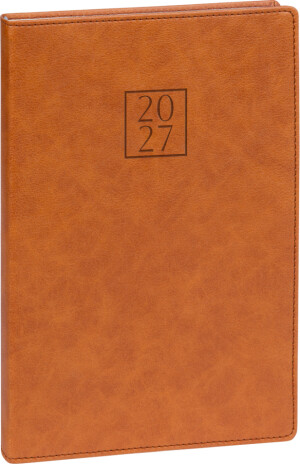 NOTIQUE Weekly diary Prestigio 2027, brown, 15 x 21 cm - Reklamnepredmety