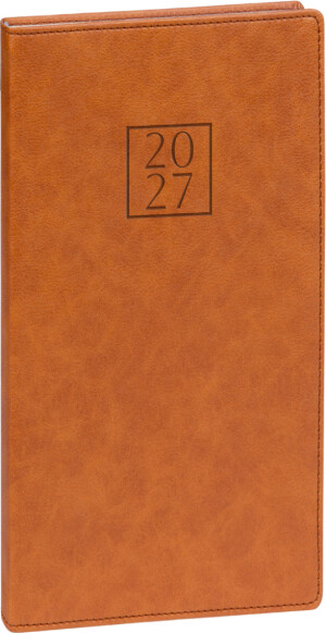 NOTIQUE Pocket diary Prestigio 2027, brown, 9 x 15.5 cm - Reklamnepredmety