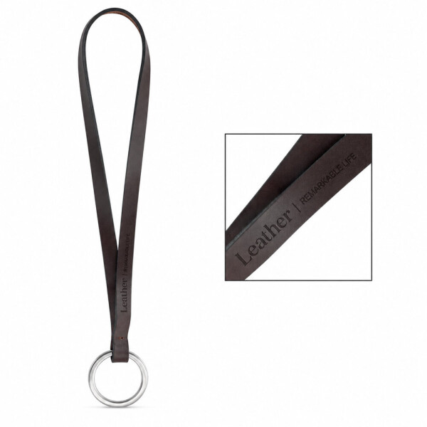 Printed sample Lanyard LEATHER Short Slim (10 mm)