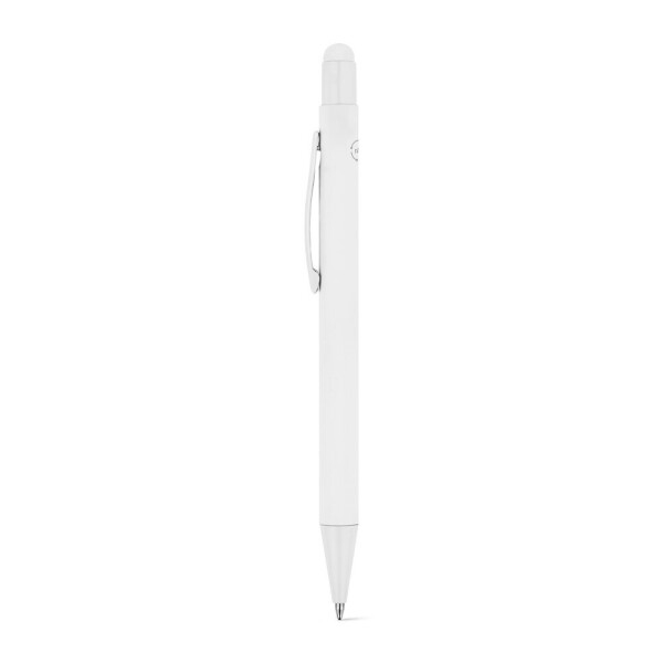 CLINT TOUCH. Ballpoint pen with a modern design made from recycled aluminum (100% rAL), with a rubber finish