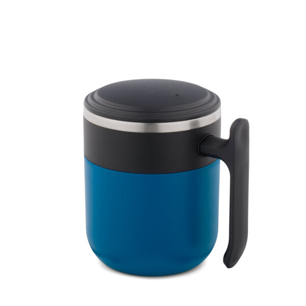 MALDINI. Travel mug with a stainless steel interior and a matt finish, 400 mL