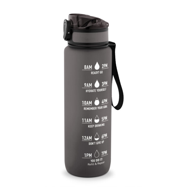 ERIKSSON. Bottle made from recycled PET (100% rPET), featuring motivational phrases and time markings to encourage you to drink water