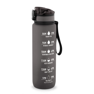 ERIKSSON. Bottle made from recycled PET (100% rPET), featuring motivational phrases and time markings to encourage you to drink water - Reklamnepredmety