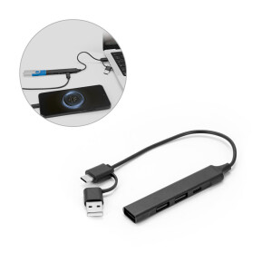 BENIOFF. A multifunctional hub that expands the connectivity of your device, made from recycled PET (xxx % rPET) and recycled aluminum (xxx % rAL) - Reklamnepredmety