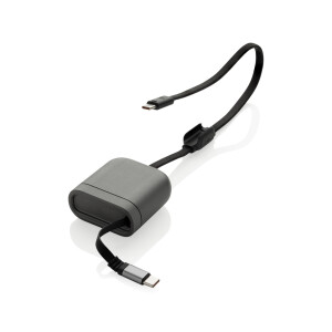Spira RCS recycled retractable 100W fast charging cable - Reklamnepredmety