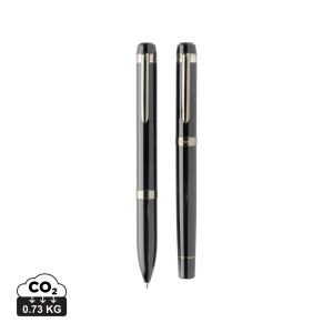 Swiss peak OSLO recycled stainless steel deluxe pen set - Reklamnepredmety