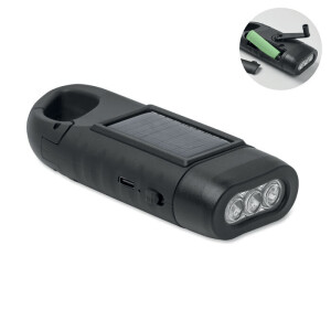 CRANCH Solar LED flashlight with dynamo - Reklamnepredmety