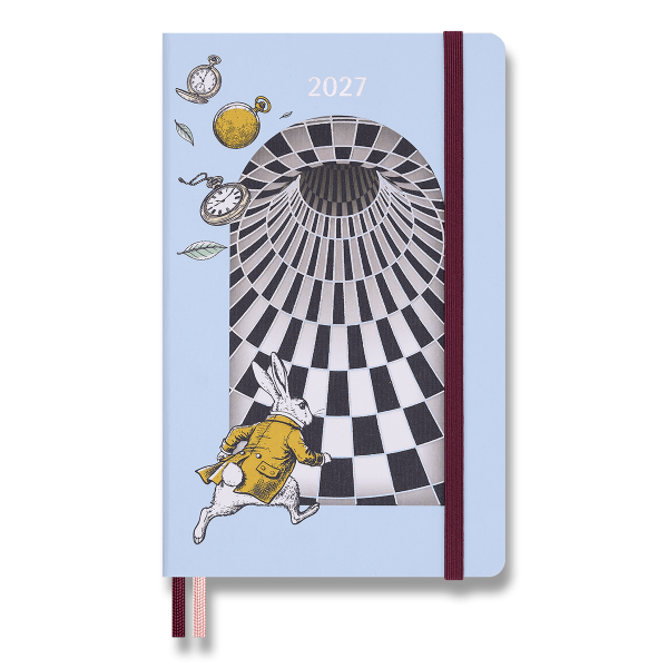 Moleskine Alice in Wonderland 2027 diary size L - blue daily, pink weekly