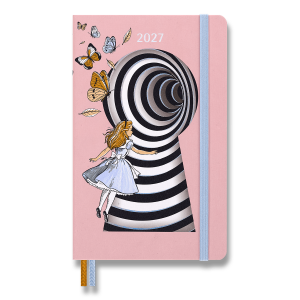 Moleskine Alice in Wonderland 2027 diary size L - blue daily, pink weekly - Reklamnepredmety