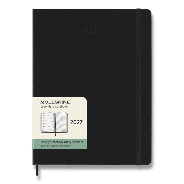 Moleskine 2027 diary - hardcover, XL, weekly, black and blue