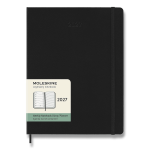 Moleskine 2027 diary - hardcover, XL, weekly, black and blue - Reklamnepredmety