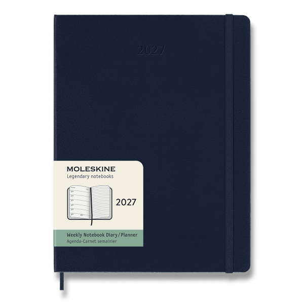 Moleskine 2027 diary - hardcover, XL, weekly, black and blue