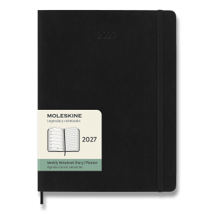 Moleskine 2027 diary - soft cover, XL, weekly, black and blue - Reklamnepredmety