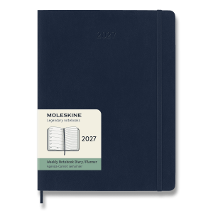 Moleskine 2027 diary - soft cover, XL, weekly, black and blue - Reklamnepredmety