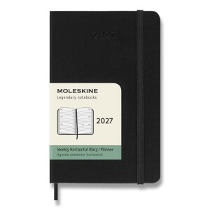 Moleskine 2027 diary - hardcover, L, weekly, horizontal, black - Reklamnepredmety