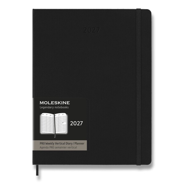 Moleskine PRO 2027 diary - hardcover, XL, weekly, vertical, black