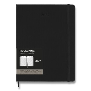 Moleskine PRO 2027 diary - hardcover, XL, weekly, vertical, black - Reklamnepredmety