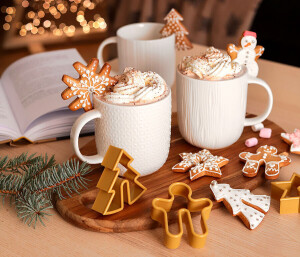 Gingerbread cookie cutters for mugs, 5 pcs, Christmas - Reklamnepredmety