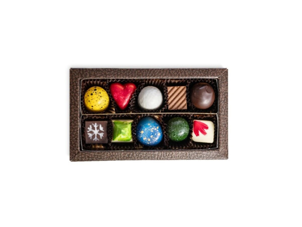 Christmas box with pralines and truffles 10 pcs