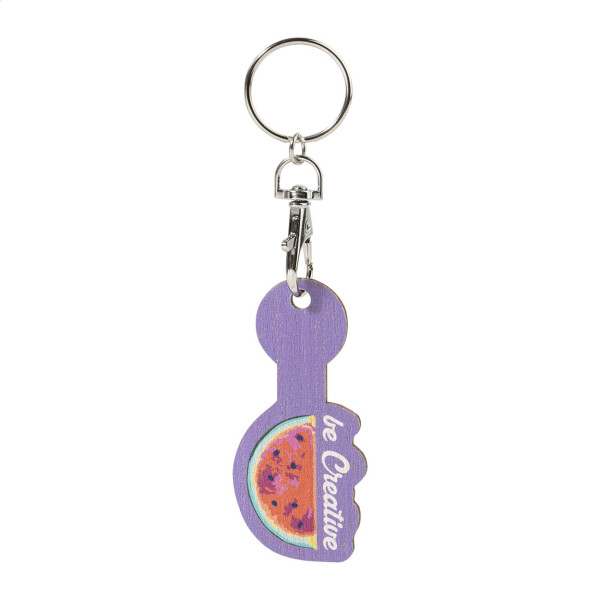 ColoShop Creative Wood key chain with cart token