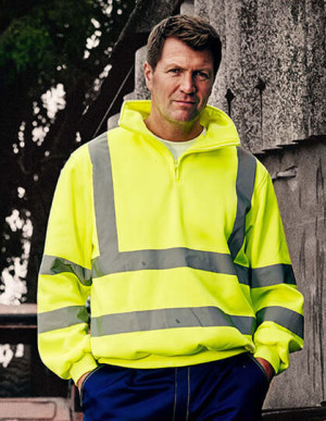 YKK06 Hi Vis 1/4 Zip Sweatshirt - Reklamnepredmety