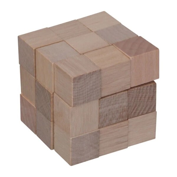 Wooden snake cube puzzle