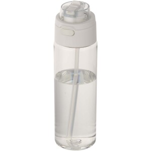 Theron 700 ml RCS recycled plastic water bottle with a dual-function lid and a flip-up straw. - Reklamnepredmety
