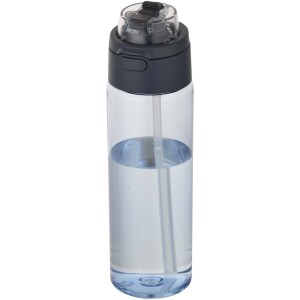 Theron 700 ml RCS recycled plastic water bottle with a dual-function lid and a flip-up straw. - Reklamnepredmety