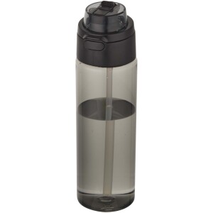 Theron 700 ml RCS recycled plastic water bottle with a dual-function lid and a flip-up straw. - Reklamnepredmety