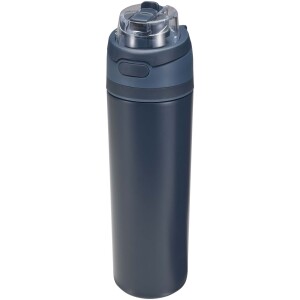 Theron 800ml water bottle made of recycled stainless steel with a single wall, equipped with a dual-function lid and a foldable straw - Reklamnepredmety