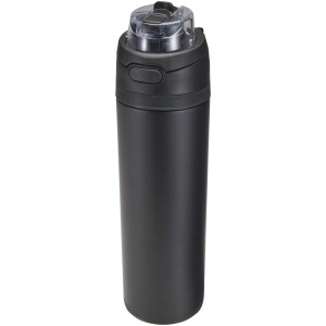 Theron 800ml water bottle made of recycled stainless steel with a single wall, equipped with a dual-function lid and a foldable straw - Reklamnepredmety