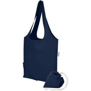 Madras Blend foldable cotton bag (140 g/m²), GRS certified, made from recycled material, 7 l capacity. - Reklamnepredmety