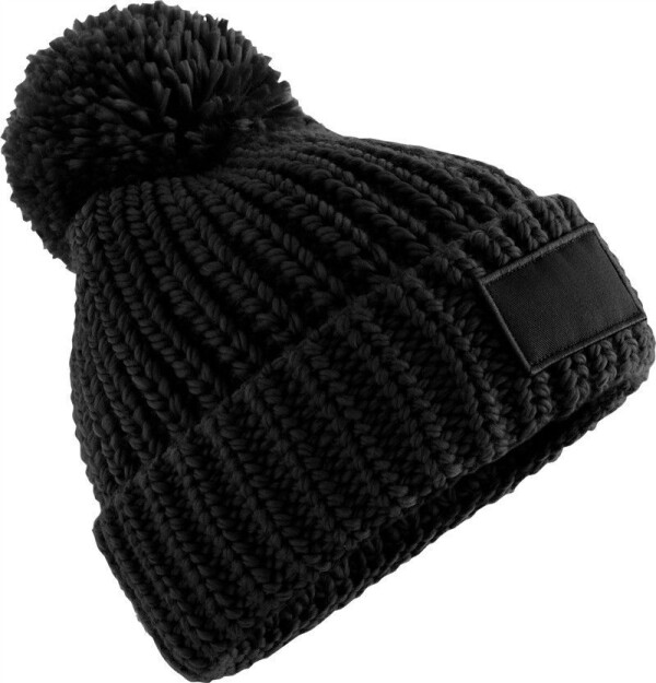 Knitted Hat with Pompon "Toasty Patch" B 329