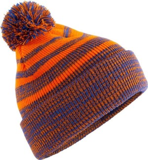 Knitted Hat with Pompon "Team Stripe" B 476 - Reklamnepredmety