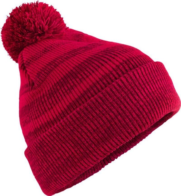 Knitted Hat with Pompon "Team Stripe" B 476