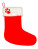 Dog Christmas Stocking - Booty Shape - pp012-red-white - variant 