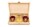Gift set – 2 honeys (with decorative fabric covers) and mead with lemon balm, in a wooden box. - 70526 - variant 