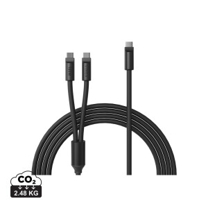VINGA Baltimore silicone multi charging cable (C+2C) - Reklamnepredmety