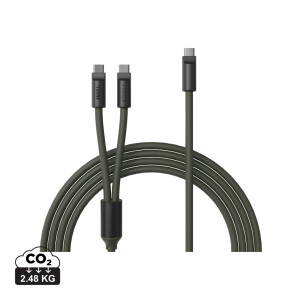 VINGA Baltimore silicone multi charging cable (C+2C) - Reklamnepredmety