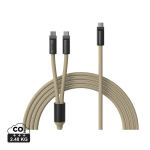 VINGA Baltimore silicone multi charging cable (C+2C) - Reklamnepredmety