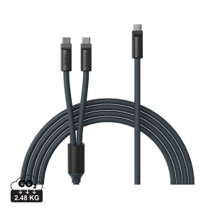 VINGA Baltimore silicone multi charging cable (C+2C) - Reklamnepredmety