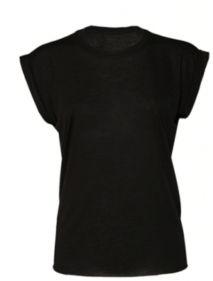 Women`s Flowy Muscle Tee Rolled Cuff