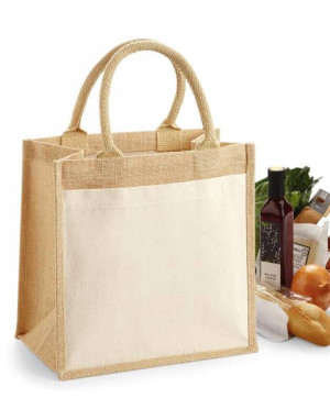 Cotton Pocket Jute Midi Tote - Reklamnepredmety