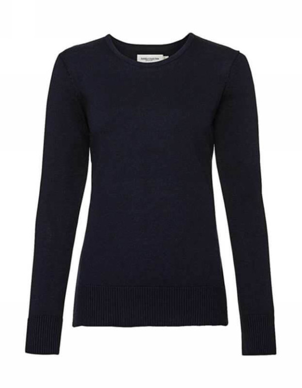 Ladies` Crew Neck Knitted Pullover