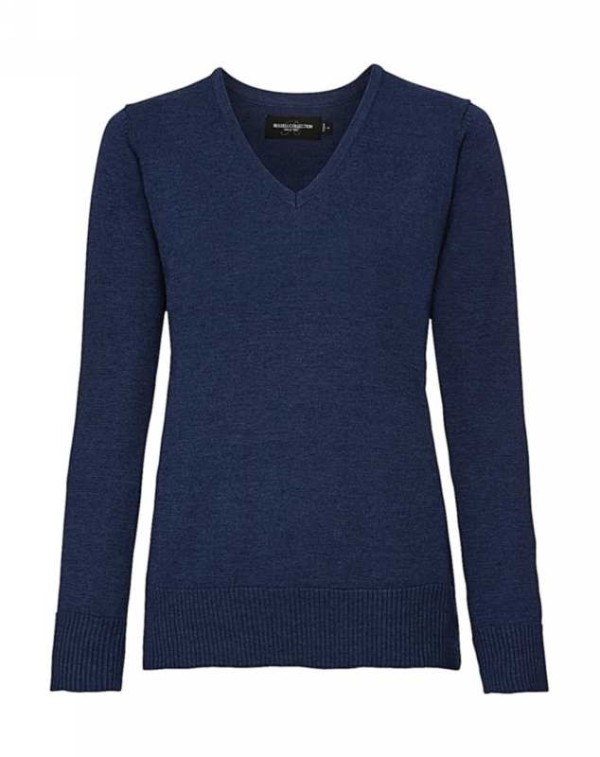 Ladies V-Neck Knitted Pullover