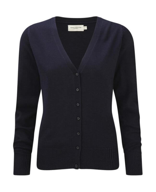 Ladies` V-Neck Knitted Cardigan