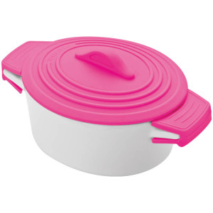 Porcelain pot with siliconee lid and heat protected handles - Reklamnepredmety