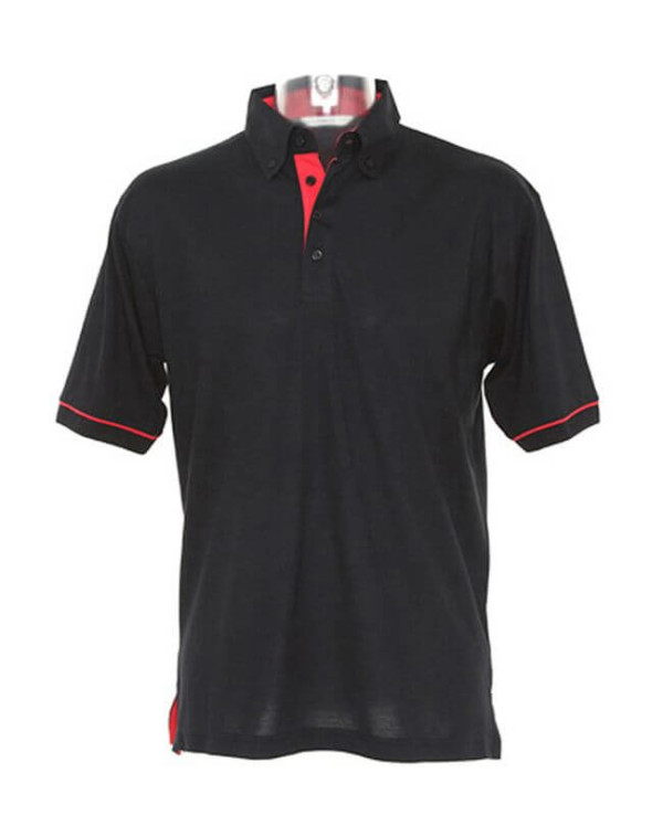 Contrast Button Down Collar Polo