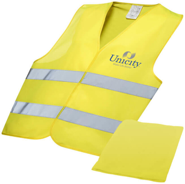 Professional safety vest in pouch